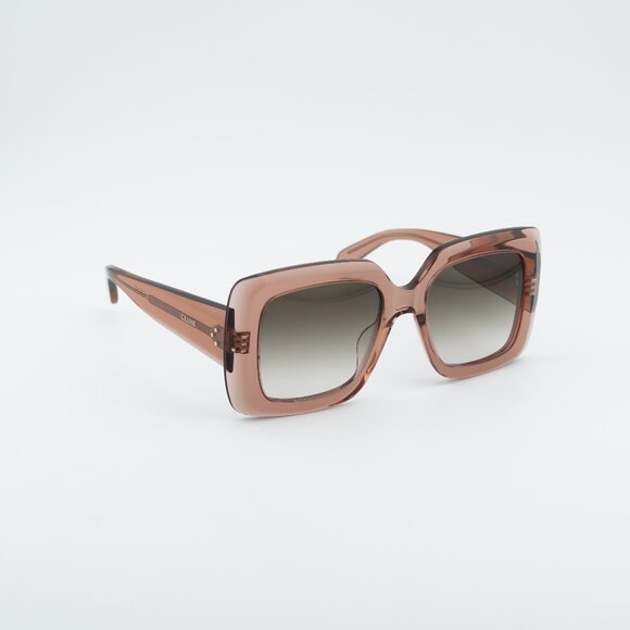 Celine CL40263I 74F Sunglasses Pink Square Frame Brown Lenses